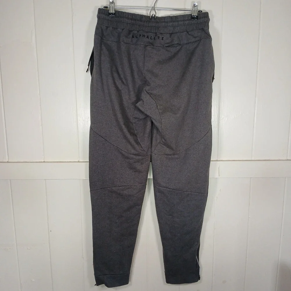 Alphalete Joggers Mens Medium Gray‎ Tapered Zipper Ankle Athletic Pants